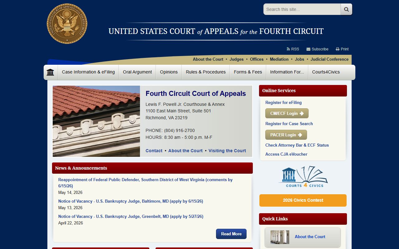 U.S. Court of Appeals for the Fourth Circuit serving Harford County